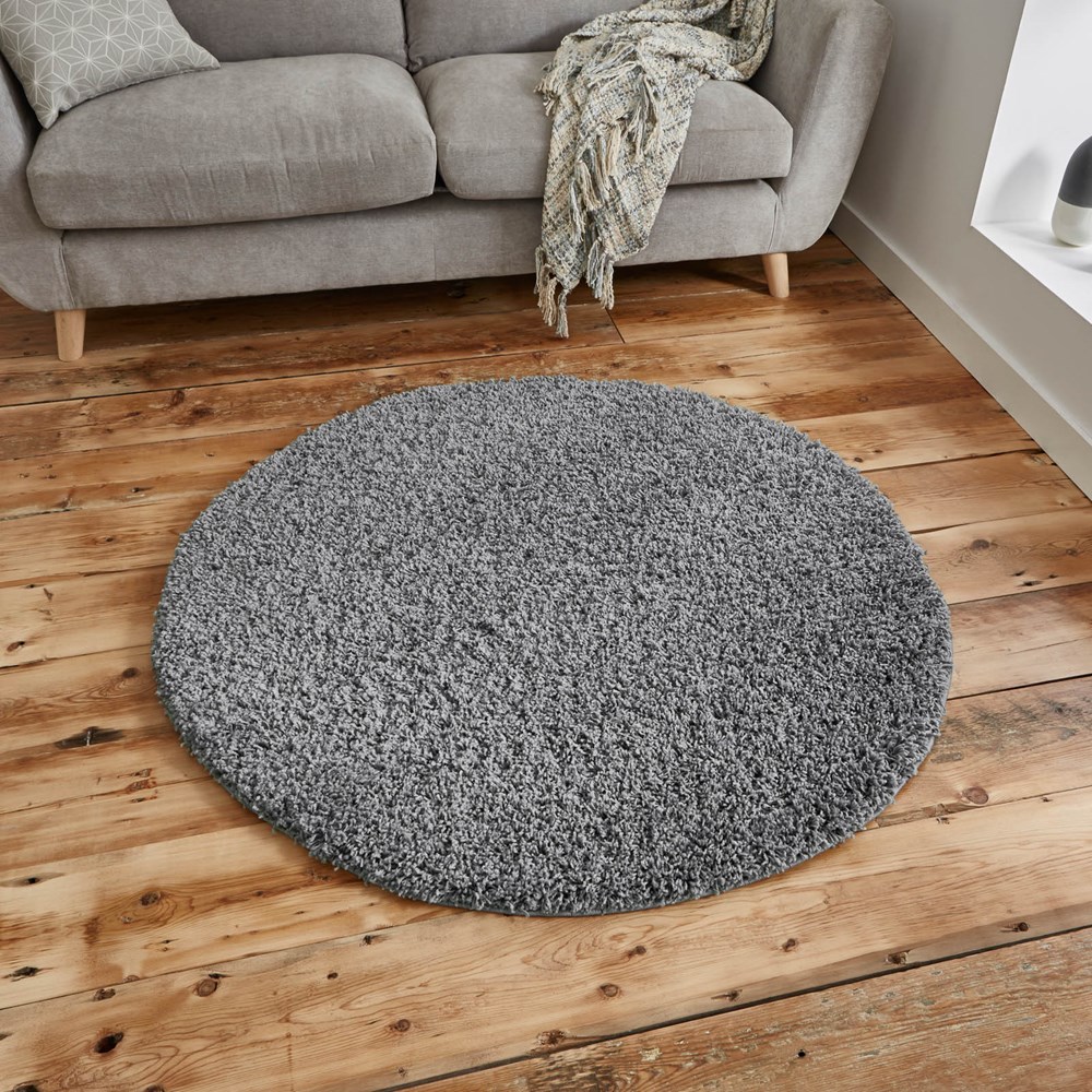 Vista Circular Shaggy Rugs 2236 Grey